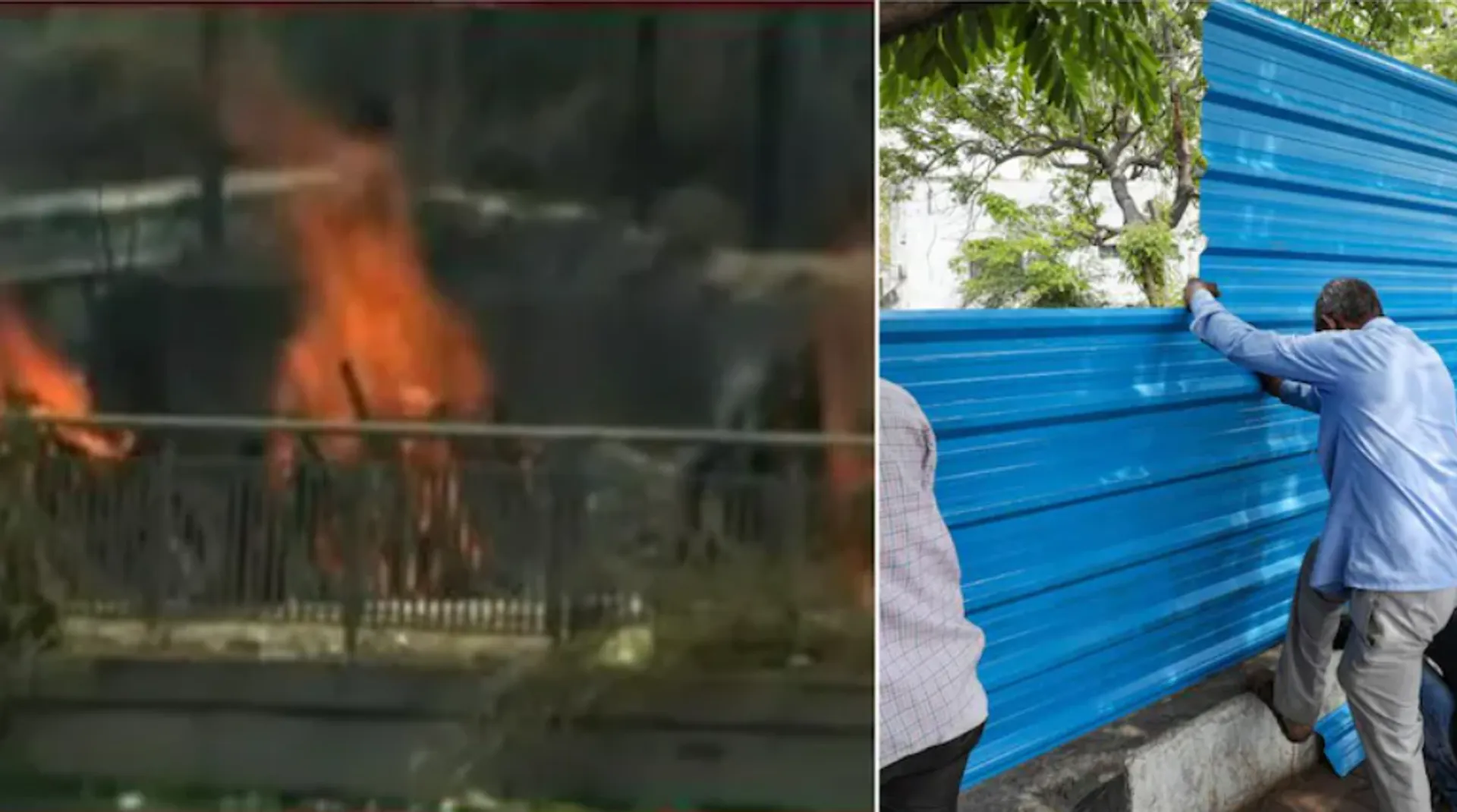 Yogi government builds fence along Crematoriums of UP to hide death toll, after scary visuals from Lucknow went viral | WATCH