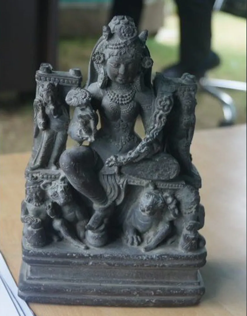 1,200-year-old sculpture of Goddess Durga recovered from river Jhelum in Kashmir