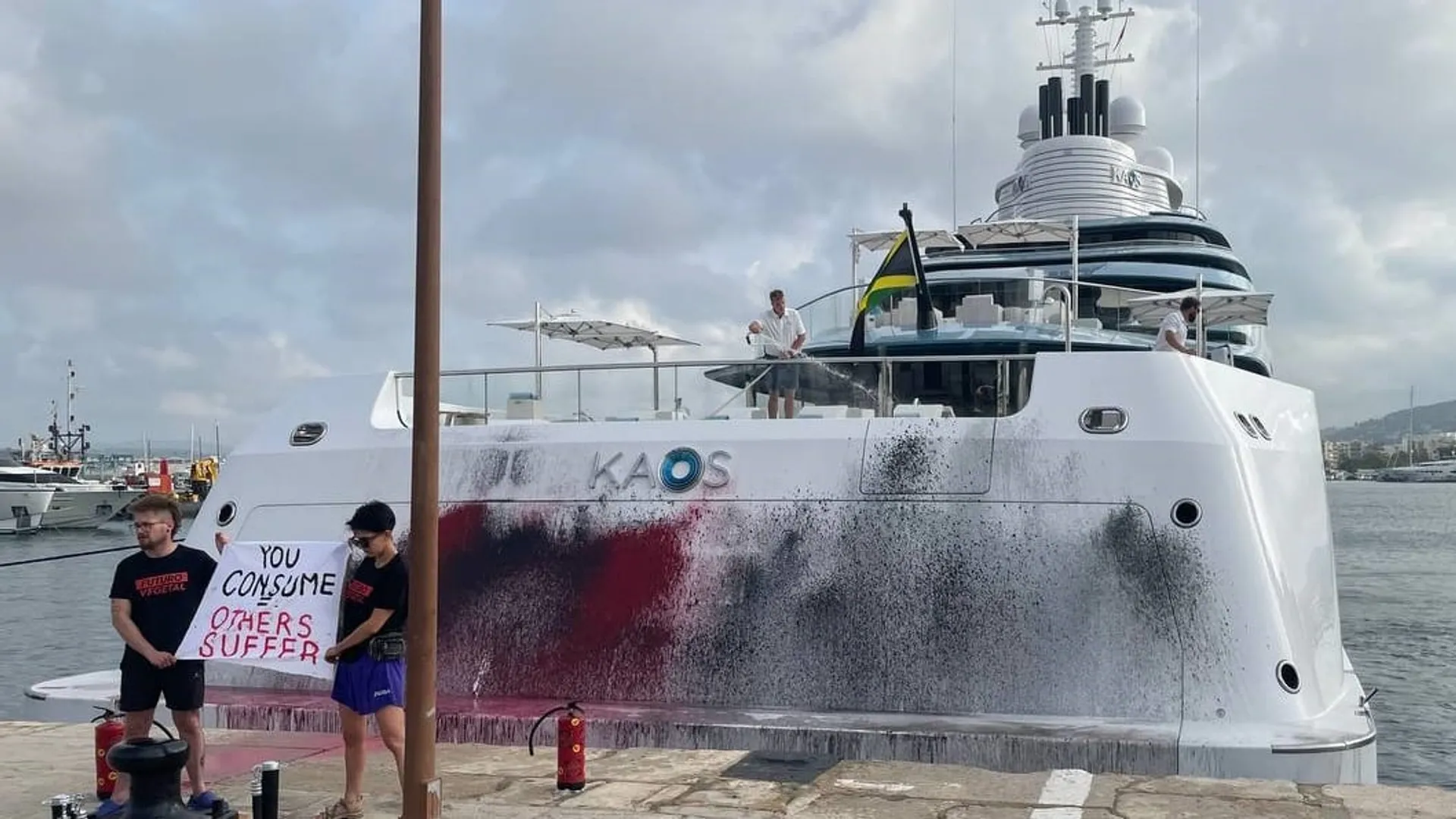 Climate change activists vandalise Walmart heiress' luxury yacht to protest environmental impact