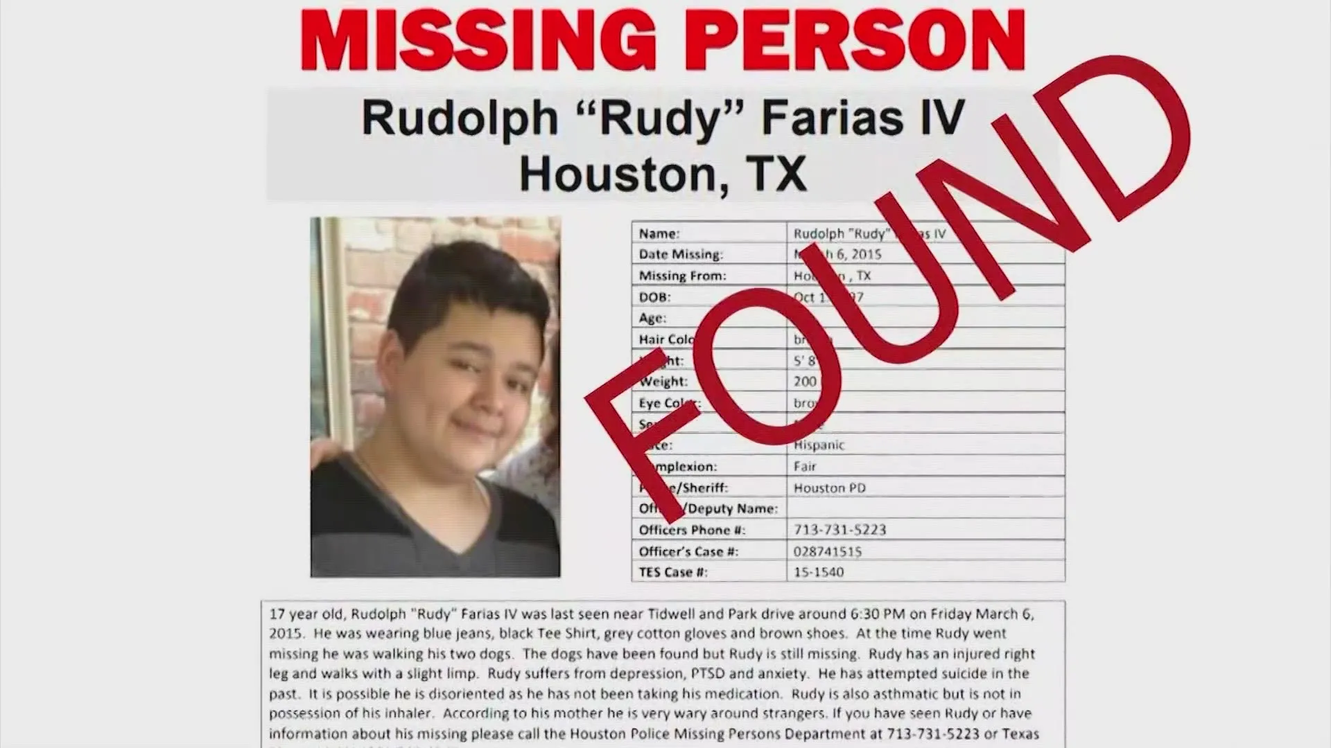 Mysterious disappearance ends after eight years: Houston teen found living with mother
