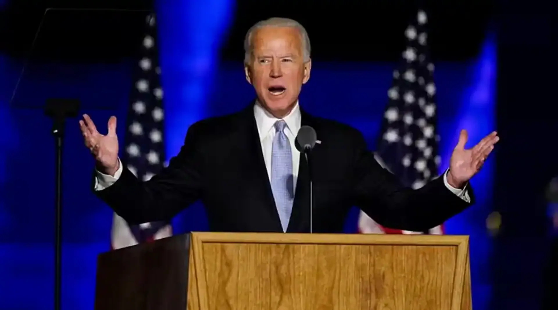 Joe Biden speaking on mic