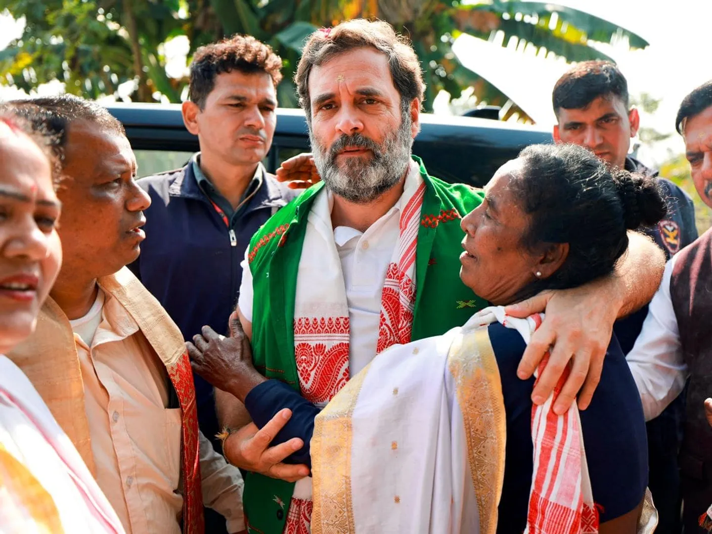 Rahul Gandhi stopped from entering temple, stages protest