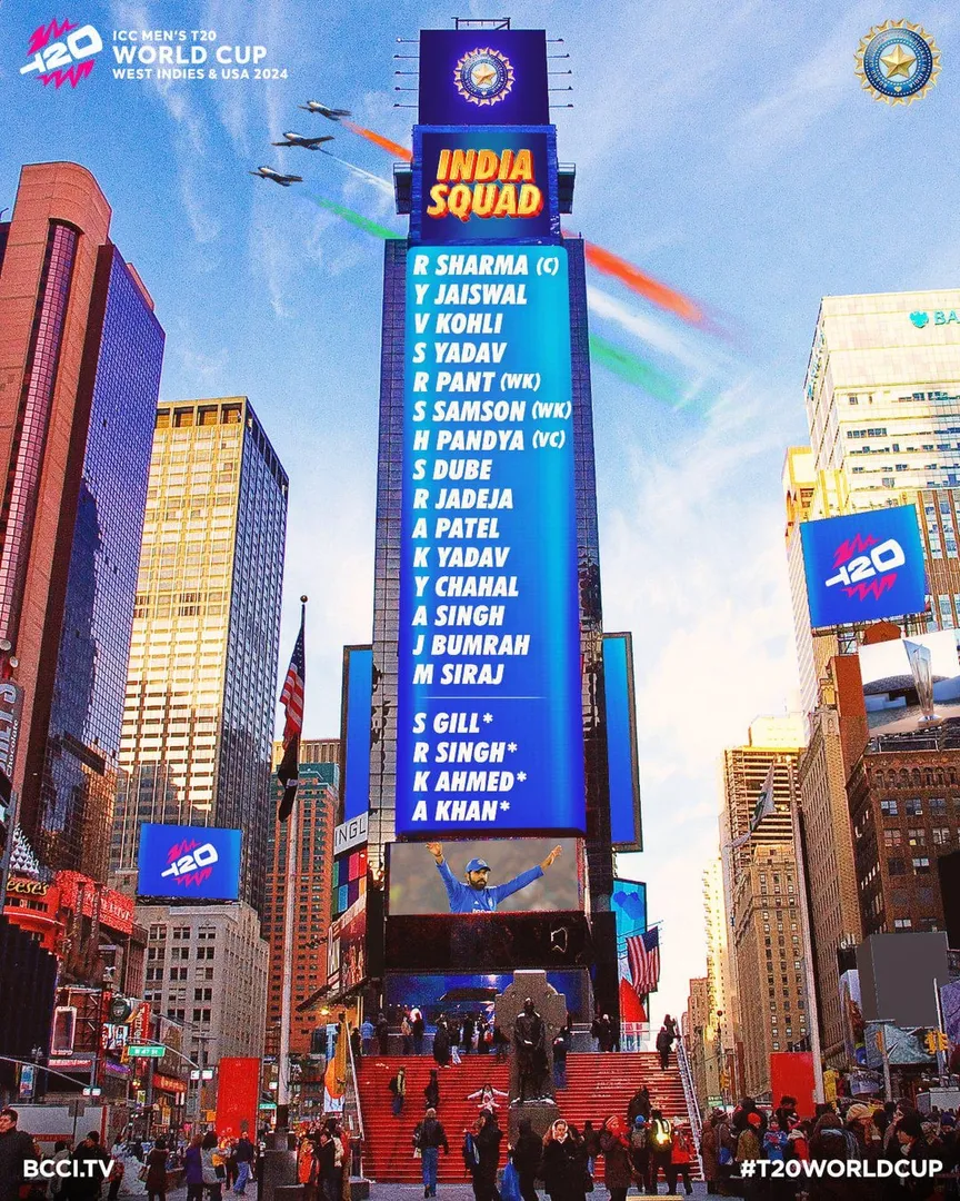 Indian squad for T20 World Cup 2024 announced