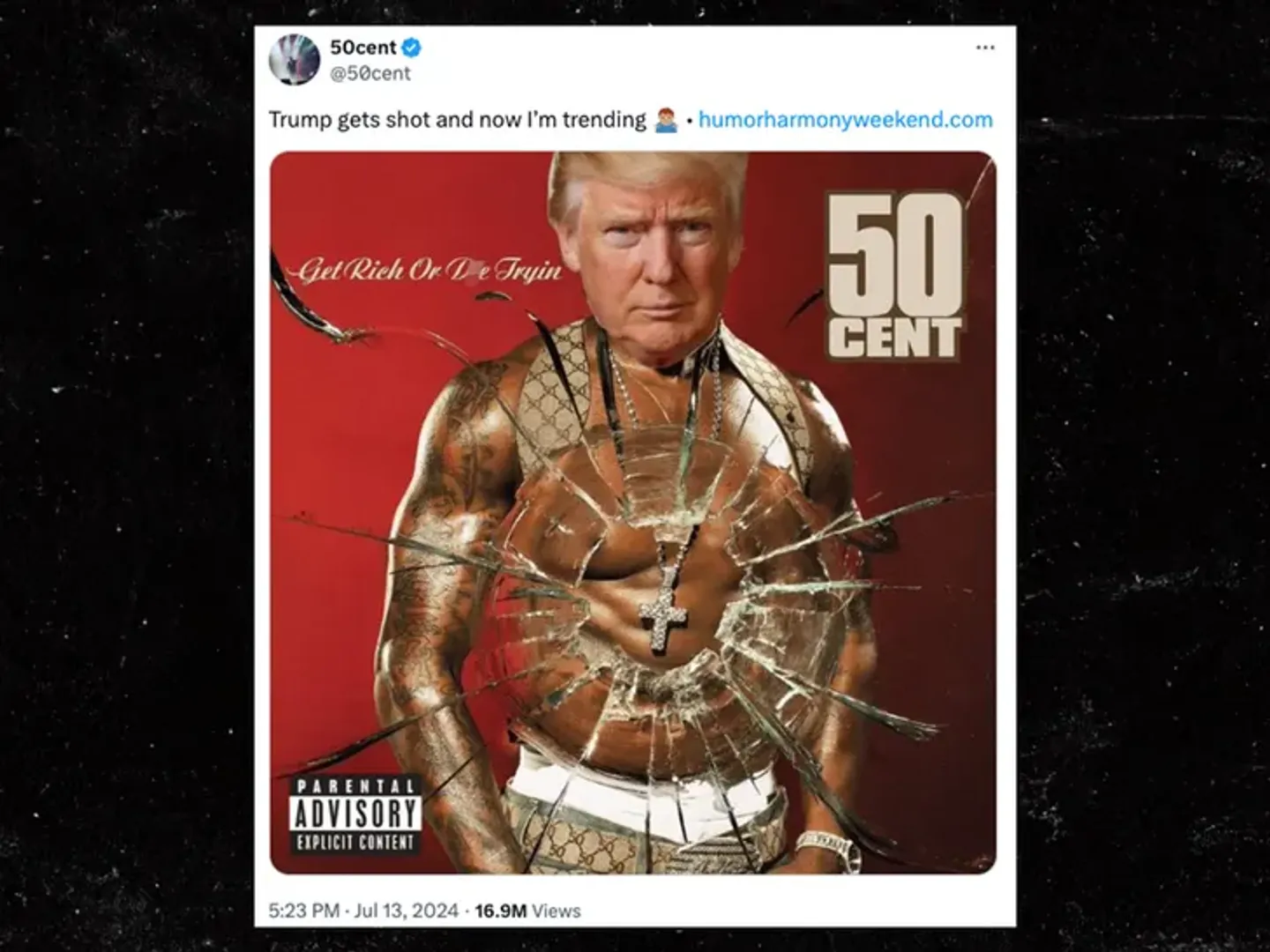 Donald Trump features on 50 Cent's album cover following assassination attempt