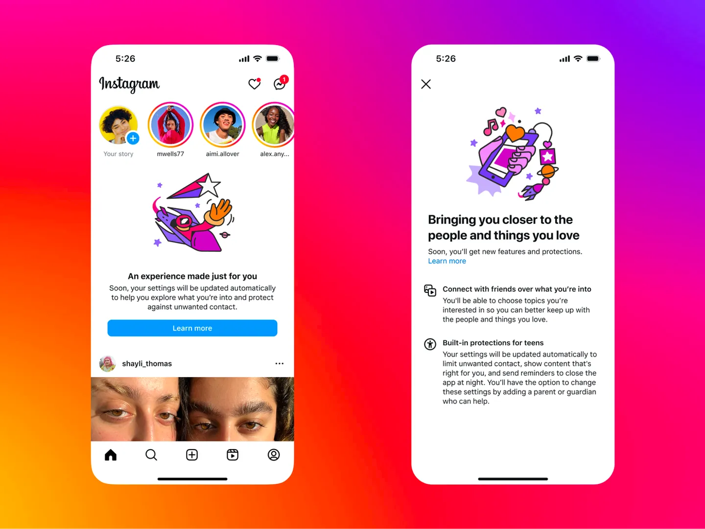 Under-18 Instagram users will soon have their profiles categorized as "teen accounts"