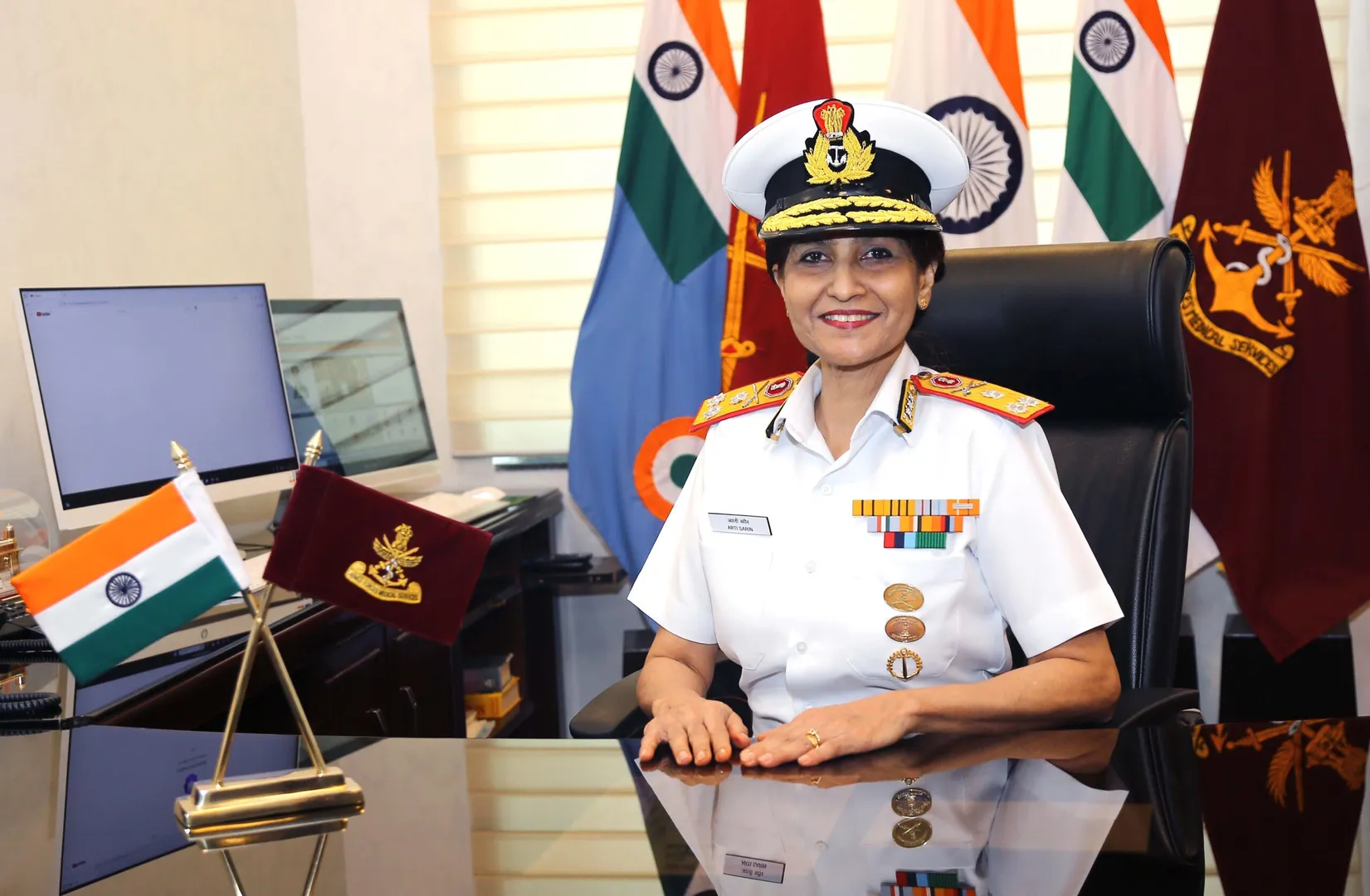 Vice Admiral Arti Sarin becomes first female chief of Armed Forces Medical Services