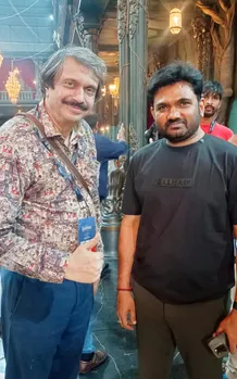 The RajaSaab director Maruthi with sr journalist Chaitanya Padukone
