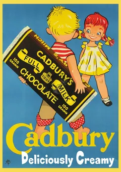 Vintage Poster Cadburys Chocolate Advert 1960s Retro Advert Blue ART Print  A3 A4