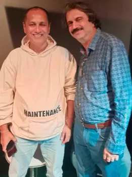 Film-maker Vipul A Shah with sr journalist Chaitanya Padukone