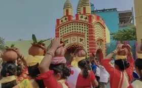 মন্দির প্রতিষ্ঠায় কলস যাত্রা