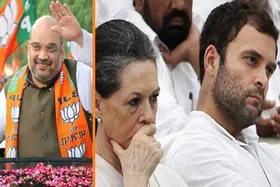 কংগ্রেসে মা-ছেলে ছাড়া আর কিছু নেইঃ অমিত শাহ