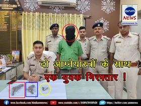 A youth was arrested with two firearms