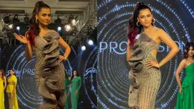 Tejasswi Prakash stuns on the ramp in a shimmering gown –