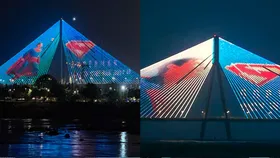 Superman Laser Projection Lights Up Bandra-Worli Sea Link –