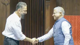 Kamal Haasan takes oath as Rajya Sabha MP
