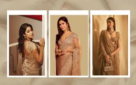 वेडिंग सीजन पर ग्लैम लुक के लिए ट्राई करें बॉलीवुड डीवाज इंस्पायर्ड Golden Saree