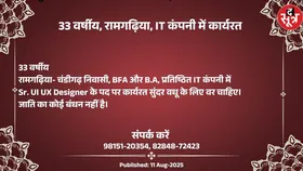 Free Matrimonial : IT कंपनी में कार्यरत 33 वर्षीय वधू के लिए वर चाहिए
