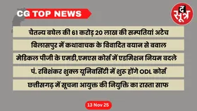 CG Top News: छत्तीसगढ़ की बड़ी खबरें
