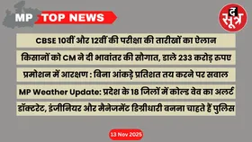 MP Top News : मध्य प्रदेश की बड़ी खबरें
