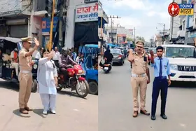 यातायात प्रभारी के नेतृत्व में आकांक्षा स्कूल के बच्चों ने संभाली ट्रैफिक व्यवस्था, दिया सड़क सुरक्षा का संदेश