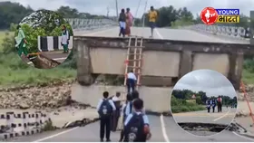 Jharkhand में टूटी ब्रिज पर सीढ़ी लगाकर चढ़ने को मजबूर बच्चे, Video Viral सुरक्षा पर सवाल
