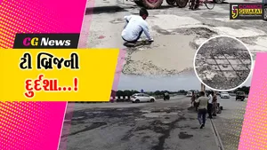 અંકલેશ્વર: સુરવાડી ટી બ્રિજ પર વરસાદના પ્રથમ રાઉન્ડમાં જ સળિયા દેખાવા લાગ્યા, તંત્રએ થીંગડા માર્યા બાદ પણ પરિસ્થિતિ યથાવત