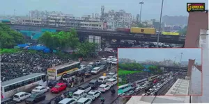 ભરૂચ: વરસાદી માહોલ વચ્ચે NH 48 પર લાગ્યા વાહનોના થપ્પા, ઝાડેશ્વર ચોકડી નજીક ભારે ટ્રાફિકજામ