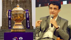 IPL Trophy and Sourav Ganguly