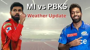 MI vs PBKS Rain Rule Weather Update