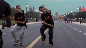 Youngsters perform during a drance practice at Kartvya Path in New Delhi on Tuesday, July 15, 2025.