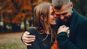 Chinese Girls Hugs to man to relieve tension from Study and Job Man Mums