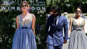 Janhvi Kapoor spread her charm with Shikhar Pahadiyan they stole show in semi finals of Wimbledon 20