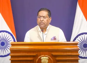 Randhir Jaiswal Briefs Media in New Delhi
