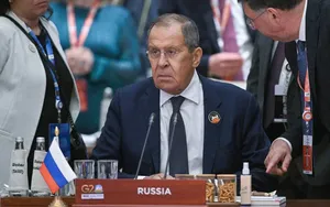 New Delhi: Russian Foreign Minister Sergey Lavrov during the G20 meeting