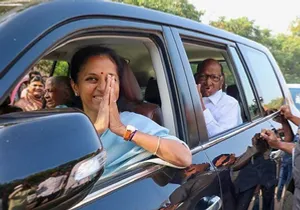 Pune: NCP (SP) supremo Sharad Pawar leaves after casting his vote during the Maharashtra Assembly elections