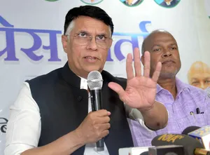 Patna: Congress leader Pawan Khera addresses a press conference