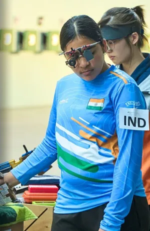 Suruchi Inder Singh enters 10m Air Pistol final; Manu Bhaker misses out in the International Shooting Sport Federation (ISSF) Shooting World Cup (rifle/pistol) in Munich, Germany, on Thursday.  Photo credit: NRAI