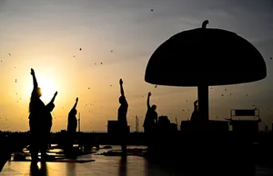Chennai: Yoga Session at Marina Beach