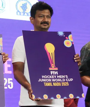 Chennai: Udhayanidhi Stalin unveils logo for Hockey Junior World Cup 2025