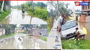 North Guwahati Road Stays Flooded Year-Round, Locals in Distress