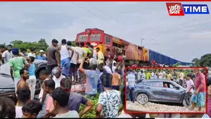 Severe Road Accident in Dhubri: Four-Wheeler Hit by Train, Occupants Escape Unhurt