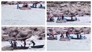 Srisailam Reservoir: శ్రీశైలం జలాశయంలో షాకింగ్‌ సీన్‌..చేపలకోసం కొట్టుకున్న జాలర్లు