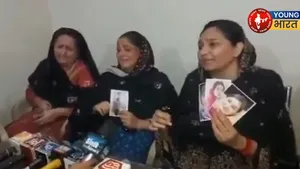 The victim mother narrating her ordeal in the press conference