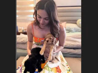 Kiara Advani radiates happiness while playing with puppies during pregnancy