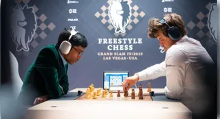 Praggnanandhaa stuns Carlsen in Las Vegas, claims joint lead in Freestyle Chess Grand Slam