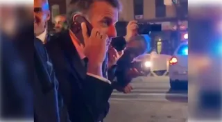 French President Macron’s convoy halted in New York; video goes viral