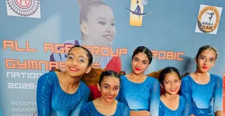 Two NRO girls shine in State and National Gymnastics Aerobics Competitions