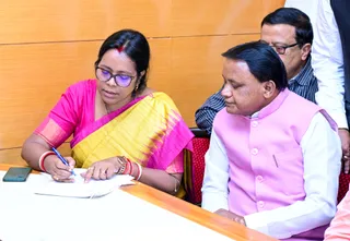 Odisha: BJP leader Mamata Mohanta files nomination for RS polls