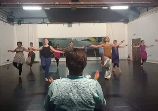 French belles dancing the Sambalpuri folk dance Dalkhai?