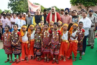 Union MSME Minister Giriraj Singh visits KIIT & KISS in Odisha capital